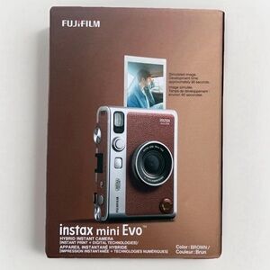 Fujifilm Instax Mini Evo Hybrid Camera - Brown and Silver